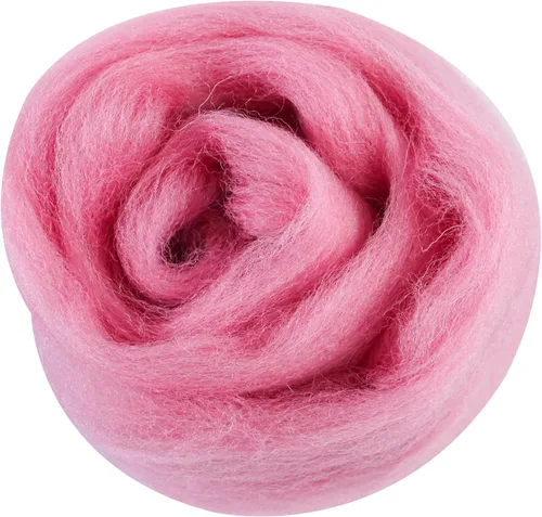 Miniatura 108 de 24 tipos de lana rosa, 4.23 oz (120 g), adecuado para fieltro húmedo y fieltro de aguja de telas hiladas de lana. Un paquete de prueba está Tonos