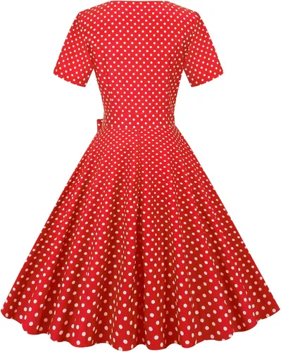 Miniatura 8 de Vestido largo de verano de manga corta para mujer, vestidos de cóctel de lunares, vestidos de verano para invitados de boda para mujer, vestido