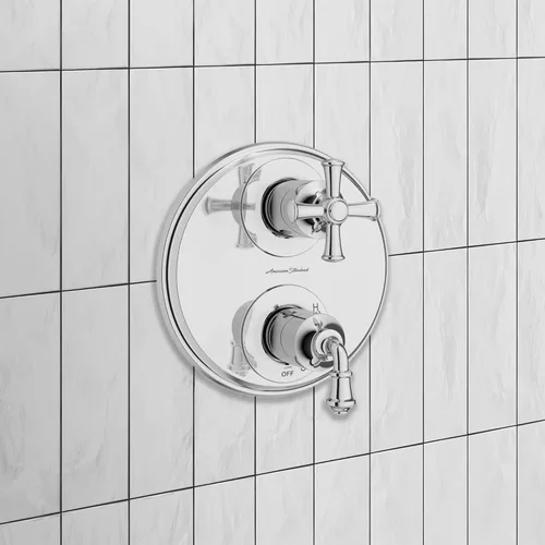 Miniatura 6 de American Standard TU052740.002 Delancey - Desviador de ducha integrado con 2 manijas solamente, cromo pulido Cromado