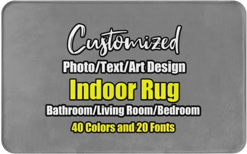 Miniatura 44 de sophiehome Customzied - Alfombras de baño con imagen de texto, alfombra de franela personalizada para interiores para el hogar, dormitorio, baño