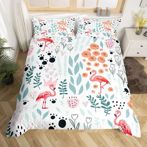 Miniatura 13 de Erosebridal Juego de ropa de cama individual de animales de la selva para niñas y niños, funda de edredón de elefante oso, tigre, león, safari