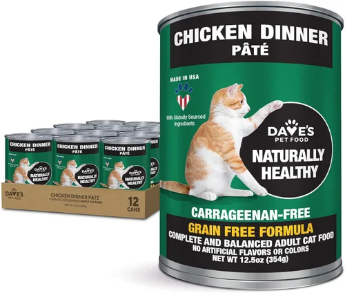 Miniatura 15 de Dave's Pet Food Paté húmedo sin granos para gatos (Turquía), fabricado en Estados Unidos naturalmente saludable, conservado, vitaminas y minerales