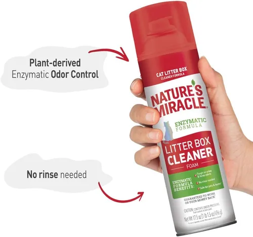 Miniatura 4 de Nature's Miracle Espuma limpiadora de cajas de arena, fórmula enzimática, 17.5 onzas, paquete de 4