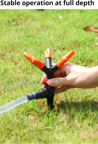 Miniatura 6 de Aspersor giratorio de 360° - Aspersor de césped con ángulo ajustable de 45°, sistema de riego para césped y jardines domésticos, hecho