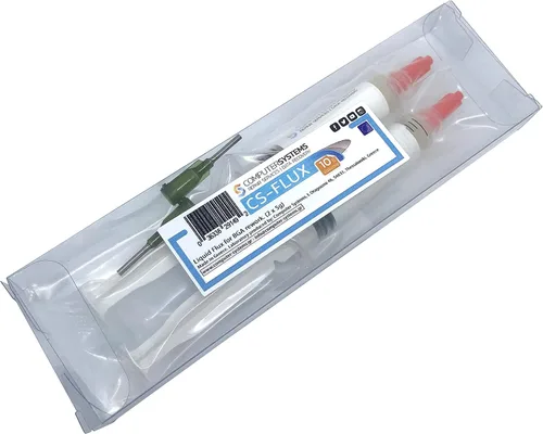 Miniatura 3 de CS-Flux 0.35 oz (2x5g) Flujo líquido libre de halógenos de baja viscosidad para reprocesamiento de componentes BGA, reflujo ideal para reparaciones