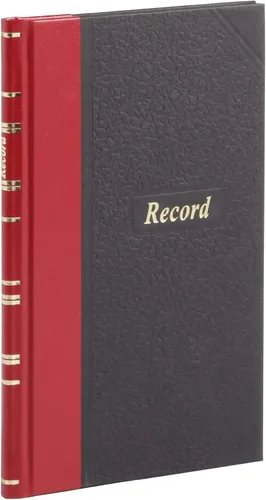 Libro diario/Libro de cuentas, tapa roja/negra, 144 páginas, 5 1/4 x 7 7/8, Negro