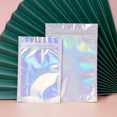 Miniatura 6 de 100 piezas de bolsas resellables a prueba de olores - 4 x 6 pulgadas, bolsas de papel de aluminio, bolsas planas transparentes de almacenamiento