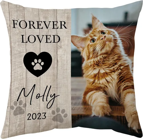 Miniatura 25 de Hyturtle Almohada personalizada conmemorativa de condolencia con inserción - 12"x12" impresa por ambas caras con nombre personalizado y foto