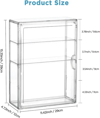 Miniatura 3 de HBlife Baby Bottle Storage Organizer for Countertop Cabinet, 3 Tiers Adjustable Clear Acrylic Bottles Storage Station Case Box Container with 2