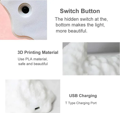 Miniatura 7 de HGomx Lámpara de dragón de fuego, luz nocturna impresa en 3D, luz LED de luna, regalo para dormitorio de niños y niñas, habitación de los niños