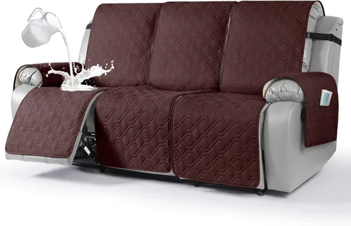 Miniatura 33 de VANSOFY Funda impermeable para sofá reclinable, lavable, funda para sofá reclinable de 1 pieza, protector de muebles con correas elásticas, bolsillo