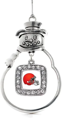 Miniatura 45 de Inspired Silver - Adorno de rodillo de reina - Adorno cuadrado de plata con muñeco de nieve con joyas de circonita cúbica
