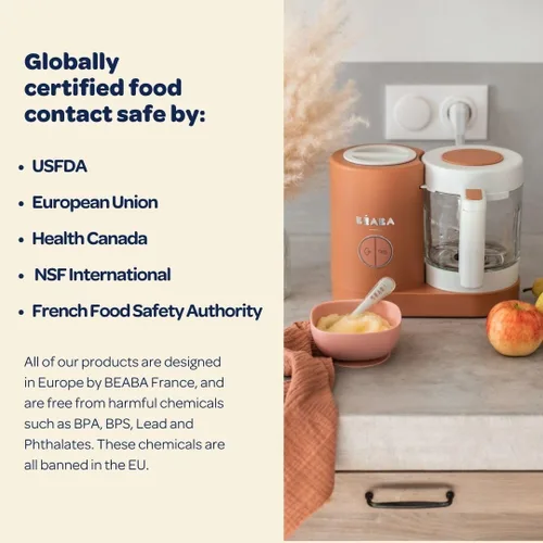 Miniatura 5 de BEABA Babycook Neo - Fabricante de alimentos para bebés Vidrio no tóxico y acero inoxidable Confiado por mamás famosas Procesador de alimentos