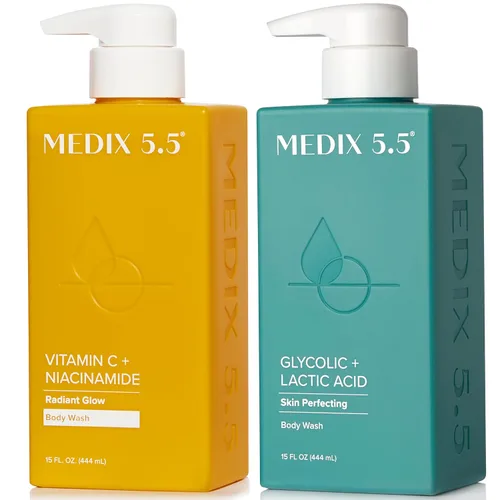 Miniatura 20 de MEDIX - Juego de 3 piezas para el cuidado de la piel antienvejecimiento Limpiador facial y corporal espumoso exfoliante con ácido glicólico AHA +