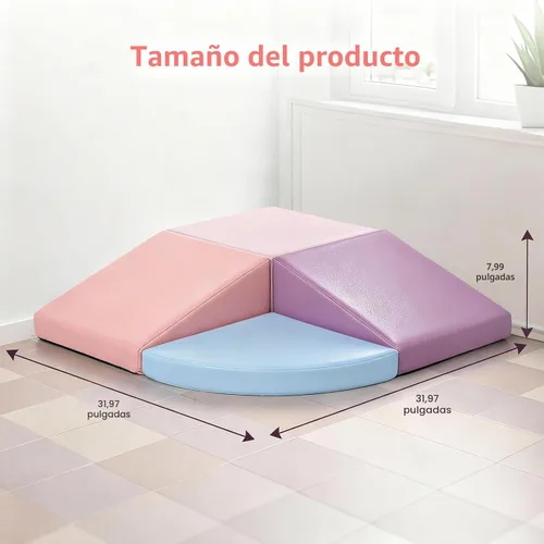 Miniatura 2 de Bloques de Espuma de Escalada para Niños Pequeños: Bloques de Espuma de Cuero PU para Juego Activo de Niños - Juguetes de Escalada para Niños