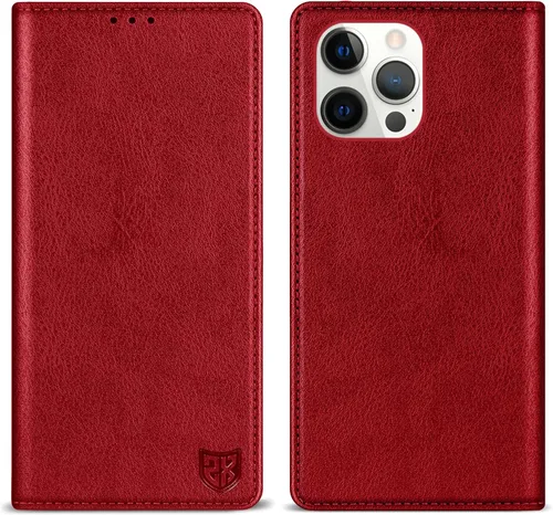 Miniatura 34 de ZZXX Funda tipo cartera para iPhone 13 con bloqueo RFID, soporte de ranura para tarjetas, funda protectora de cuero magnético fuerte plegable