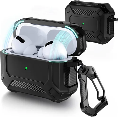 Miniatura 13 de Lerobo Funda para AirPods Pro 2 con Kit de Limpieza, Funda Protectora Rígida Compatible con Apple AirPods Pro de 2ª/1ª Generación con Llavero, Verde