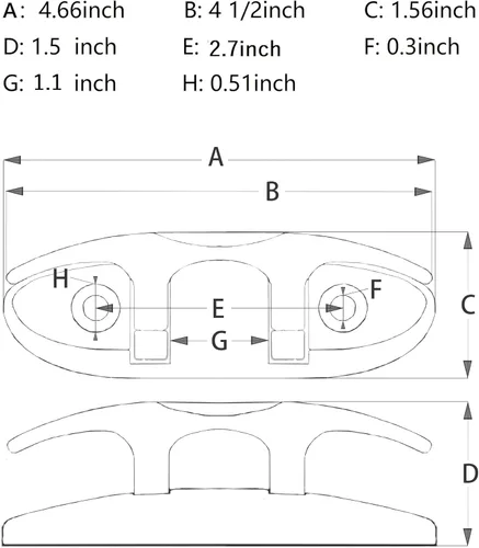 Miniatura 6 de Thorn Taco plegable para barco, acero inoxidable marino de 4-1/2 pulgadas, tacos plegables con cierres y placas traseras Plateado (sliver)