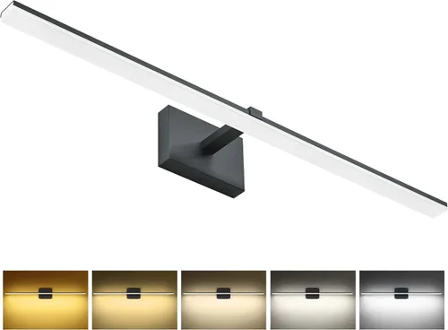 Miniatura 41 de Luz de tocador de baño negra de 32 pulgadas, LED moderna, 3CCT, regulable, 24 W, luminarias de baño sobre espejo 3000 K/4500 K/6000 K, 3