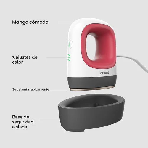 Miniatura 2 de Cricut EasyPress Mini Prensa de Calor - Para Presionar Objetos Pequeños Como Zapatos, Animales de Peluche, Sombreros y Más - 3 Ajustes de Calor