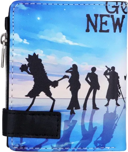 Miniatura 3 de Cartera corta de piel sintética de viaje con bolsillo para monedas con cremallera, Luffy B, Casual
