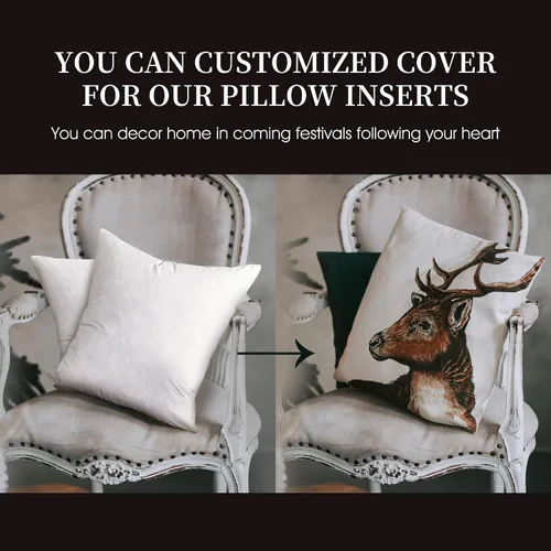 Miniatura 3 de Serta Almohada europea para decoración de Halloween/Navidad, cojín de firmeza media, para Livingroon/dormitorio, paquete de 2 unidades, 26 x 26
