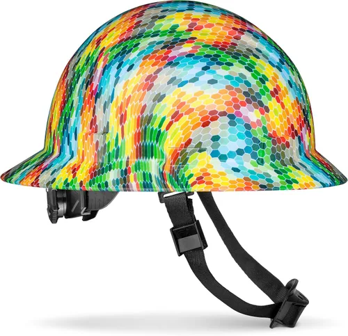 Miniatura 11 de Casco duro OSHA de ala completa sin ventilación con diseño de fibra de carbono, acabado brillante, con suspensión de 6 puntos ACERPAL