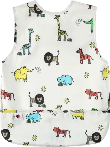 Babero para comer – Babero impermeable para bebé, delantal portátil a prueba de desorden Multicolor Manga Corta