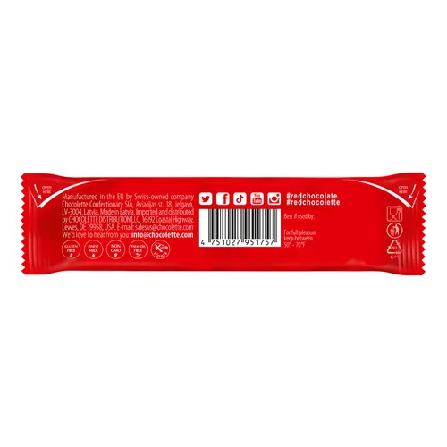Miniatura 7 de RED Delight - Barras de chocolate con leche de avellana y macadamia sin azúcar añadida, paquete de 24