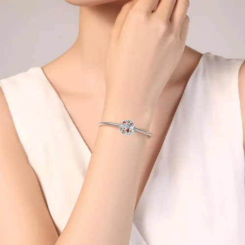 Miniatura 3 de Abalorio de Piedra Natal de Trébol de la Suerte 925 Plata de Ley para Pulseras y Collares de Pandora Joyería para Mujeres Regalos de Cumpleaños