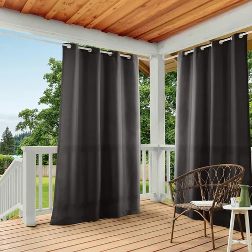 Miniatura 27 de TOWN & COUNTRY BASICS Cabana Cortinas Sólidas de Peso Pesado para Interiores y Exteriores, Opacidad de Filtrado de Luz con Ojales en la Parte Verde