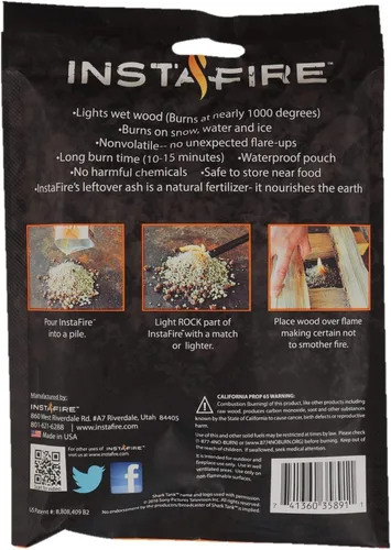 Miniatura 2 de Insta-Fire Apple Blend - Iniciador de fuego granulado, totalmente natural, ecológico, enciende fuego en cualquier clima, bolsas de 1.75 onzas