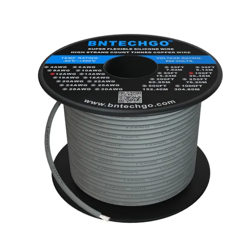 Miniatura 12 de BNTECHGO Carrete de alambre de silicona calibre 12, 50 pies, color marrón, flexible, 12 AWG, alambre de cobre estañado trenzado