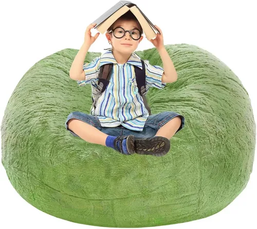 Miniatura 67 de BCU Funda para Silla Puf Ultra Suave Esponjosa de Piel Sintética Falsa Funda para Puf de Felpa Funda para Sillas de Sala de Estar para Adultos