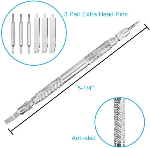 Miniatura 3 de Anezus Kit de removedor de eslabones de reloj con herramienta de barra de resorte herramienta de correa de reloj y 360 pines de eslabones de correa