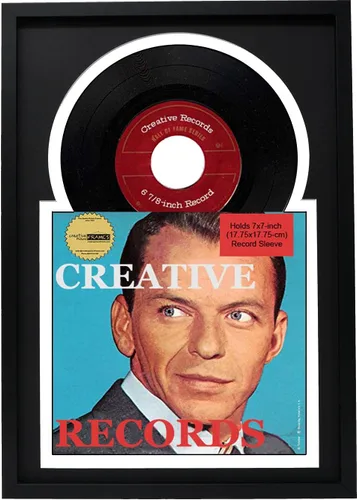 Miniatura 9 de Creative Picture Frames Marco de disco individual de vinilo de 7 pulgadas con doble paspartú negro y negro de 6 7/8 pulgadas y cubierta de 7 x 7
