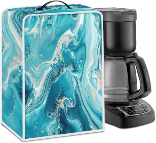 Miniatura 22 de DISNIMO Cubierta antipolvo para cafetera de mariposa azul, fundas para máquina de hacer café de cocina con mango superior, cubierta