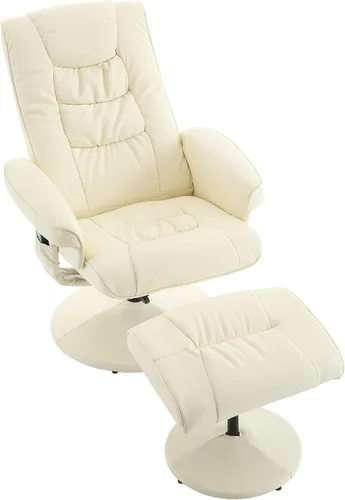 Silla reclinable con otomana, silla de masaje giratoria de 360° con reposapiés, masaje de vibración de 5 puntos, calefacción de asiento y respaldo
