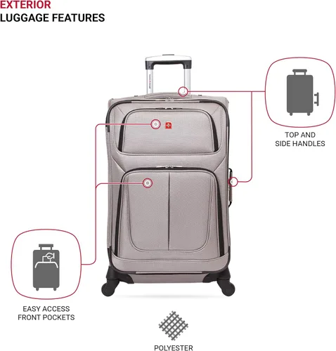 Miniatura 3 de SwissGear - Equipaje suave expandible Sion con ruedas, Peltre