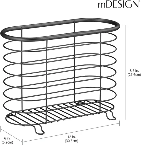 Miniatura 4 de mDesign Revistero para Baño, Oficina, Entrada - Negro Mate