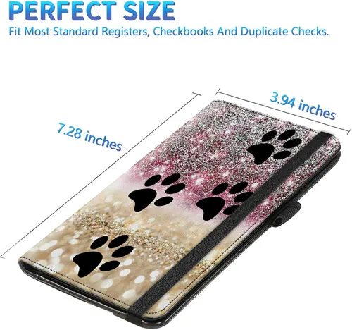 Miniatura 165 de Funda para chequera para hombres y mujeres, cartera de cuero RFID con ranuras para tarjetas de crédito, soporte de cheques duplicados personales