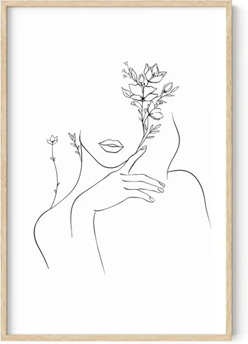 Miniatura 27 de HAUS AND HUES Impresión artística minimalista de mujer, póster de figura femenina, arte abstracto de pared neutro, arte de pared de dibujo lineal