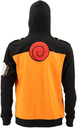 Miniatura 5 de Ripple Junction Naruto Shippuden Men's Authentic Full Zip Hooded Sweatshirt wChest Pockets Black Orange Officially Licensed