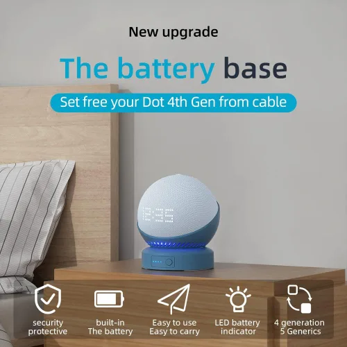 Miniatura 6 de Base de batería Liboer para Echo Dot 5ta Generación, base de batería portátil para Echo Dot 4ta Generación y soporte de batería para HomePod Mini