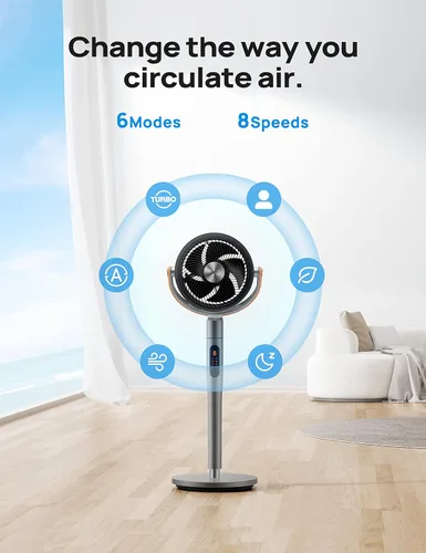 Miniatura 4 de Dreo Ventiladores de mesa inteligentes con ventilador de pedestal oscilante para dormitorio y oficina