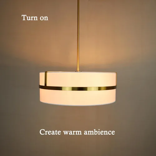 Miniatura 4 de HYDELITE Lámpara colgante dorada con tambor moderno 4 luces con pantalla de lino para comedor, sala de estar, dormitorio, isla de cocina