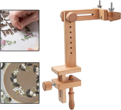 Miniatura 9 de Soporte de aro bordado de madera de 17.7 in