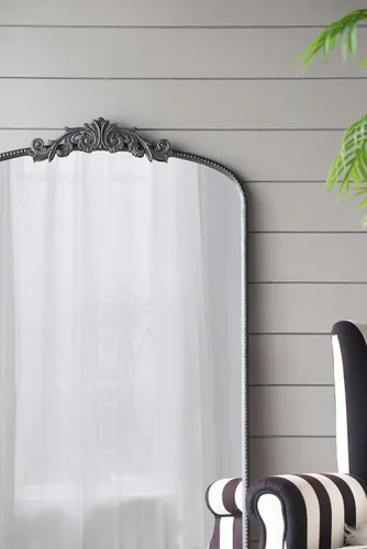 Miniatura 5 de A&B Home - Espejo de cuerpo completo, 66 x 36 pulgadas, espejo grande negro con marco de metal, espejo arqueado para colgar o apoyarse contra