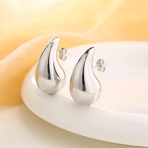 Miniatura 5 de Aretes de lágrima extra grandespequeños para mujer, chapados en oro, huecos, gruesos, hipoalergénicos, ligeros, huecos, aretes de gota de agua