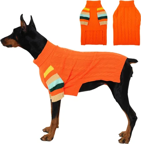 Miniatura 22 de Suéter para perro, cálido, cómodo y grueso para perros de tamaño grande, suéteres de Navidad para perros, suéteres de invierno, suéter de punto